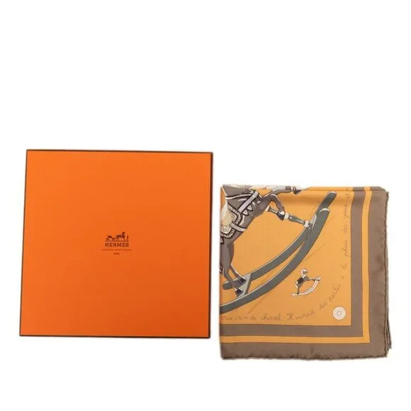 Hermes Carre 90 Raconte Moi le Cheval Talking About Horses Brown Shoulder Bag - Picture 8 of 8